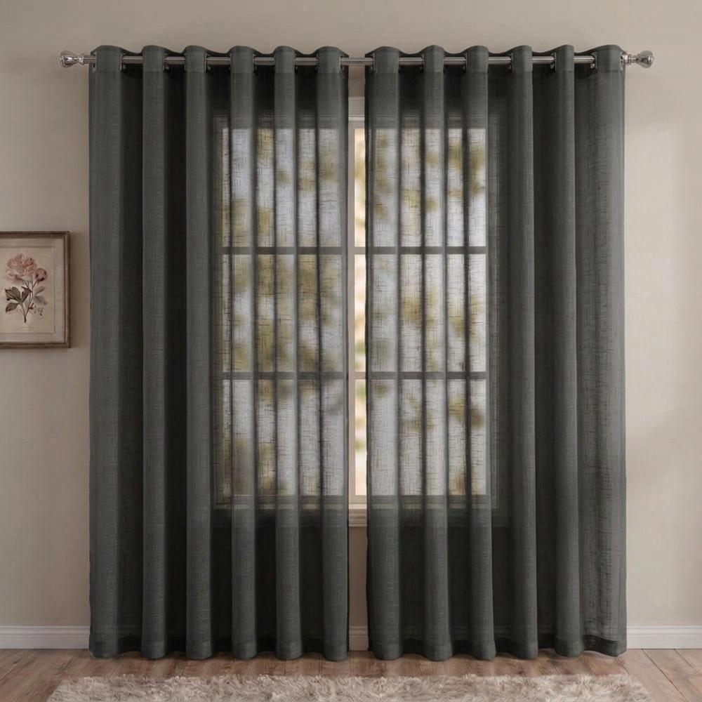 Cortina Gaze de Linho Sem Forro Para Janela Quarto e Sala
