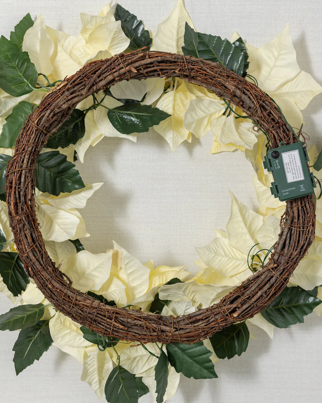 Guirlanda Flores Marfim Com LED 90 cm